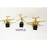 Quantity of brass models of aircraft - to include Boeing 757,