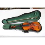 Contemporary Chinese made violin with bow,