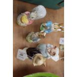 Five Beswick Beatrix Potter figures - Pigling Bland, Aunt Pettitoes, Goody Tiptoes,