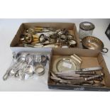 Selection of miscellaneous silver - including napkin rings, flatware,