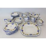 1930s Aynsley tea set decorated with Bluebirds (37 pieces)