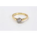 Gold (18ct) diamond single stone ring with a brilliant cut diamond estimated to weigh approximately