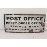 Enamel advertising sign 'Post Office Money Orders, Office, Savings Bank,