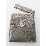 Victorian silver card case with floral and foliate decoration (Birmingham 1877),