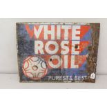 Enamel advertising sign 'White Rose Oil Purest & Best', 59.