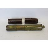 Early 20th century lacquered brass four-draw scope, marked - Sheffield,