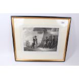 19th century aquatint and etching, titled - Bataille de Bassano, framed,