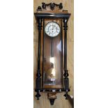 19th century Vienna regulator clock with eight day timepiece movement,