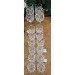 Good quality Waterford Crystal Colleen pattern part table service - comprising six hocks,