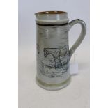 Doulton Lambeth stoneware jug by Hannah Barlow, of tapering cylindrical form,