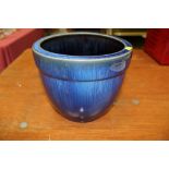 Early Bourne Denby pottery blue glazed jardinière