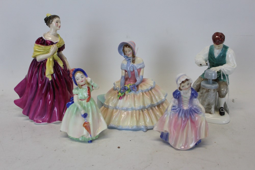 Five Royal Doulton figures - Day Dreams HN1731, Adrienne HN2152,