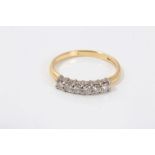 Gold (18ct) diamond six-stone half eternity ring with diamonds estimated to weigh 0.