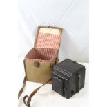 Large ICA reflex plate camera SLR with bellows focus and folding hood,