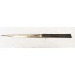 Good quality contemporary silver letter opener of tapered form,