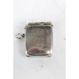 Unusual Edwardian silver vesta case, one side opening to reveal a recess for a portrait photograph,