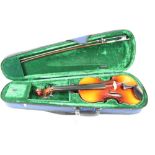 Late 20th century Continental full-size violin, by Hohman, numbered C1064, 59cm long, with bow,