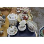 Collection of Aynsley Cottage Garden items - including bell, jar with lid, jug, etc,