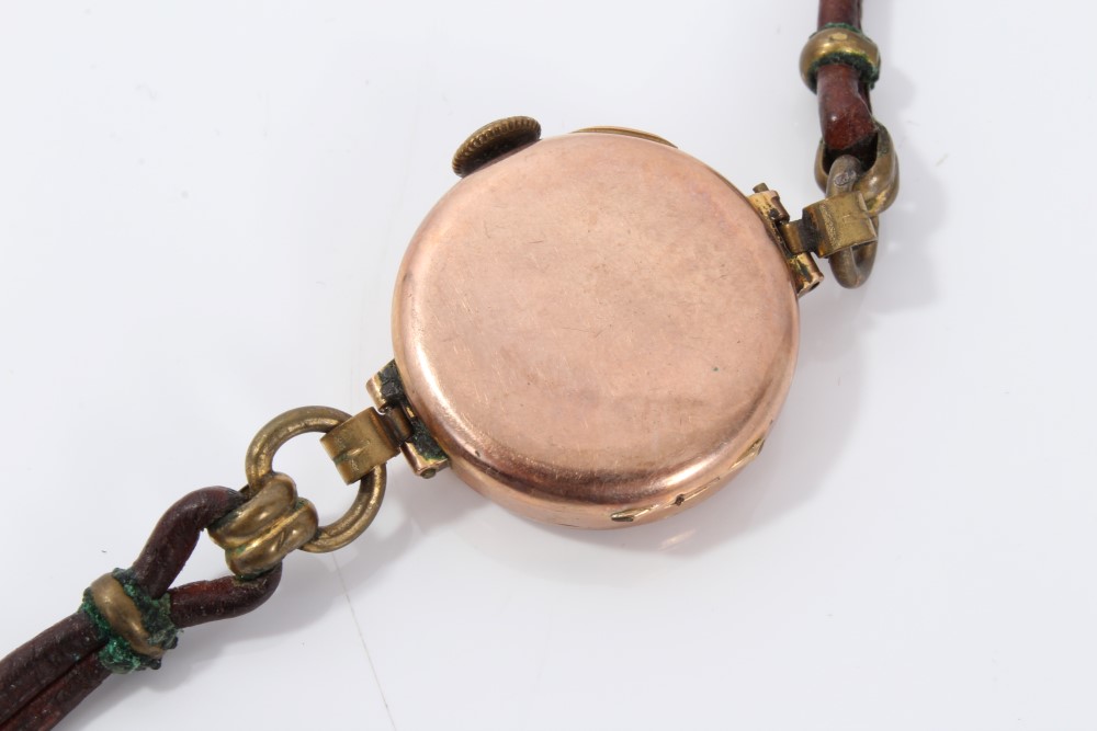 Rose gold (9ct) cased James Walker wristwatch on leather strap - Image 2 of 3