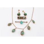 Edwardian gold and turquoise Arts & Crafts necklace,