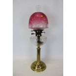 Edwardian duplex brass oil lamp by Palmer & Co.