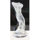 Lalique glass statue of a nude female, signed Lalique France,