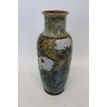 Royal Doulton stoneware tube lined vase, designed by Florrie Jones,