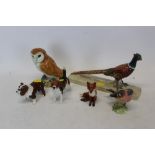 Six various Beswick models - including Pheasant no.