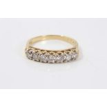 Gold (18ct) diamond half eternity ring, estimated to weigh approximately 0.50 carats.