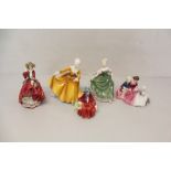 Five Royal Doulton figures - The Bedtime Story HN2059, Top O' The Hill HN1834, Linda HN2106,