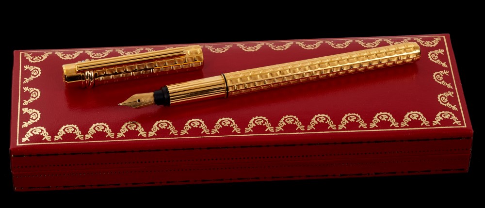 Cartier Must de Cartier fountain pen, the gold...