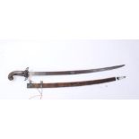 Fine Georgian hunting / officers’ sword, circa 1770, with solid agate hilt, silver guard with