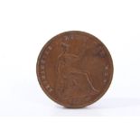 G.B. Victoria copper Penny 1855 (PT). AEF (1 coin)