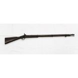 Victorian three-band Enfield military percussion musket, the lock with crowned VR Enfield 1864