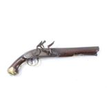 Georgian 1796 pattern-type flintlock military pistol by Thomas, with 16 bore barrel with