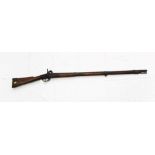 19 th century Continental, probably French, percussion military musket, dated 1843, with walnut