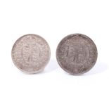 G.B. mixed silver Victoria J.H. coinage – to include Crown 1887 (N.B. some cleaning striations to