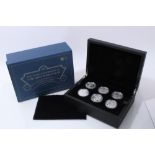 G.B. The Royal Mint – The First World War 100th Anniv. Silver Proof £5 (x 6) Coin Set 2015 - in case