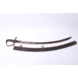 British 1796 pattern light calvary troopers sword, with stirrup hilt, ribbed wooden grip and