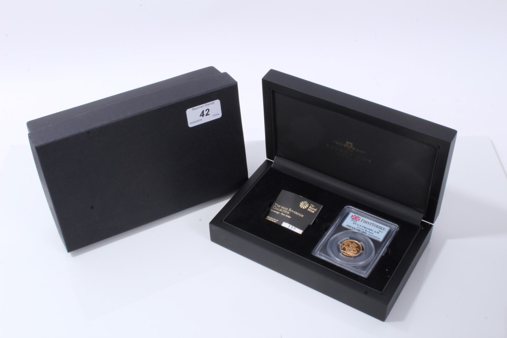 G.B. The Royal Mint ‘First Strike’ Gold Proof Sovereign – 2013, in London Mint Office case with