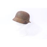 Second World War Nazi M40 Pattern Steel Helmet with leather lining and single Gold Army / Navy decal