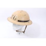 Second World War British Military MKII Steel Helmet with white painted finish and lettering- FG (