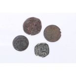 Spain – mixed copper coinage – to include Ferdinand V and Isabel I Four Maravedis circa 1495. F –