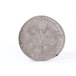 France – Louis XIV silver Ecu 1704L (N.B. ghosting from original host coin visible on both obverse