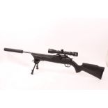 Umarex .22 Calibre Air Rifle (has powered), bolt action, with Walter telescopic sight, bi-pod stand,