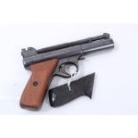 Webley ‘The Webley Mark I’ Air Pistol with wooden grips and a spare set of checkered plastic