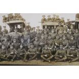 Two First World War framed and glazed photographs of troops, one captioned 74. M.T. Company A.S.