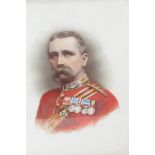 Fine Victorian over-painted photograph of an Army Major in red tunic with medals comprising The Most