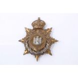 Edwardian bi-metal The Devonshire Regiment Officers' helmet plate