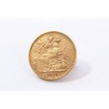 G.B. gold Sovereign Victoria Y.H. George & the Dragon 1879M. GF (1 coin)